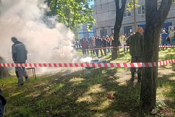 Проведена плановая тренировка по пожарной безопасности в БЦ "Технопарк"